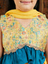 Girl's' Yellow Silk Blend Embellished Lehenga Set